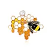 Broches Creative Animal Insect Broche Broche de décoration cristal brillante Pin de conception d'abeille pour hommes et femmes vêtements