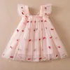 Robes de fille Été Nouvelle bébé robe fille manche volante robe en tulle