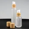 Frosted Glass Jar Cream Bottles Round Cosmetic Jars Hand Face Lotion Pump Bottle With Wood Cap VBQDX KBRDD
