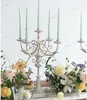 Candlers Home Romantic European Five Head Candlestick Restaurant Mariage Iron White Classical Dining Table Holder Decor