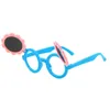Occhiali da sole Childrens cartoni animati cartoni animati nuovi occhiali rotondi per bambini colorati ragazzi e ragazze d240514