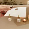 Hoop Earrings 2024 Cute Pearl Studs For Women Gold Color Eardrop Minimalist Tiny Huggies Hoops Wedding Fashion Jewelry