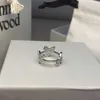 Marque Westwoods Full Diamond trois anneaux Saturn avec une anneau de planète plane oblique creux une taille m 16 à 17 mm ongle