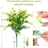 3pcs 장식 꽃 화환 묶음 야외 인공 꽃 식물 식물 장식 외부의 가짜 식물을위한 저항성 플라스틱 꽃 가정 장식