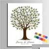 Other Event Party Supplies Wedding Fingerprint Tree Painting Loved Birds Guest Book Gift Souvenir Canvas Drop Delivery Home Garden Dhymb