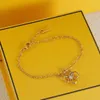 Najlepsze projektant złoty diamentowe bransoletka Naszyjka Zestaw dla kobiety Diamond Inkrusted Gem Fashion Jewelry Zaopatrzenie