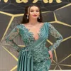 2022 Plus Size Arabic Aso Ebi Mermaid Luxurious Sexy Prom Dresses Beaded Spets Evening Formal Party Second Reception Födelsedagsklänningar Dres 234U