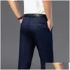 Мужские брюки мужские весенние и летние дизайны повседневные мужчины хлопковые брюки прямые брюки с твердыми синими черными каплями доставки Apple dhwfn