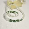 Colares de miçangas de colar de pérolas barrocas Cadeia de clavículas francesas femininas verde ágata artesanal de miçangas européias e americanas jóias femininas d240514