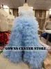 Party Dresses Light Sky Blue Prom 2024 för svarta flickor Tulle Pleat Formal Eccase Downs Sweetheart Wedding Dress Applices