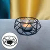 Świecane posiadacze geometryczne świeczniki kutego żelaza sztuka rzemieślnicze dekoracja domowa metalowe małe uchwyty turkurowe ozdoby klatkowe