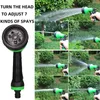 Garden Irrigation Water Slang Sprinkler med 8 mönstrade munstycken Bilrengöring Spring Pipe Plastic 240514