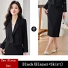 Two Piece Dress Elegant Skirt Suits For Women Long Sleeve Office Korean Casual 2024 Spring Autumn Double Breasted