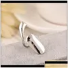 Pierścienie zespołowe Zespół Drop dostawa 2021 Przyjazd moda sier i złote proste pierścienie paznokci biżuteria seksowna długie paznokcie otwarte pierścień dla G Dhd1a