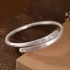 UMQ 999 Silver Auspicious Clouds Bracelet Womens Vintage Open Jewelry Simple Style Overlapping Fashion Bangle 240514