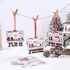 Decoraciones colgantes de regalo adornos árbol de navidad colgante de madera creativa linda familia marco de imagen