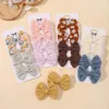 Hair Accessories 4Pcs/Set Lovely Cotton Bowknot Clips Safe Hairpins Girl Fresh Pastoral Hairclips Baby Hair Accessories Kids Print Hairgripe Gift