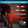 Systèmes d'alarme CAMLUXY IMPÉRISE Intelligent Intelligent Automatic Frein Sensing Light Wireless Bicycle Door Door USB Charge Remote Control Bicycle Antift Light WX