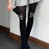 Dames sokken Korea ontwerp gepersonaliseerde witte letter liefde print zijden kousen bedrukte merk vlinderdas panty Japanse panty's