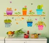 Garden Pot Flower Bonsai Birds Plant Wall Sticker Home Decoration Mural Decal Living Room Bedroom Window Decor2332075