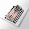2024 남성 드레스 캐주얼 셔츠 럭스 럭스 슬림 실크 디자이너 티셔츠 긴 슬리브 패션 T 비즈니스 의류 격자 무늬 브랜드 17 컬러 크기 m-3xl