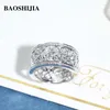 Cluster Rings BAOSHIJIA Solid 18k White Gold Bubble Ring Natural Real Diamonds Premium Luxury Custom Jewelry Luxurious Anniversary