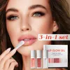 Hellokiss labbro idratante set di olio combinato 3in1 idratante e idratante dudu labbro specchio trasparente rossetto trasparente