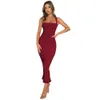 Hip Wrap Women's 2024 Spring/Summer Split Slim Fit Solid Color Sexy Dress F51435