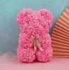 25cm 17 couleurs Creative Teddy Bear Fleurs PE Rose Flower Party Décoration de mariage Romantic Valentines Day Cadeaux Red Pink4464104