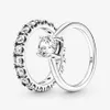 Vente chaude 925 Anneaux de mariage en argent pour les femmes Ring avec Boîte d'origine Gift Gift Fine Designer Jewelry Fit Pandoras Smémorant Solitaire Wismbone Stacking Ring Set