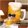 Chapeaux de fête créatifs japonais drôle tasse jaune bière p chapeau jouet dessin anoon fl cape-casseur costume costume po accessoires 231220 gouttes livraison h dhqkf