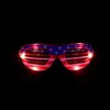 Flag American 4e juillet Party of Independence Day LED USA PATRIOTIC Light Up Shutter Shudes Lunes Blancs rouges et Bleu Accessoire