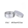 60 ml leere Aluminiumkosmetikbehälter Kisten Topf Lippenbalsam Aluminium Jar Zinn für Cremes Salbe Handcreme Verpackung Vkkqw atith