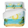 Conjuntos de roupas de cama Ocean Beach Duvet Conjunto de Palmas de Palmas de Palmas de Palmas de Palmas de Palmas incluem 1 2 travesseiros