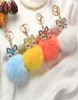 Vente d'ensemble Diamond Fox Color Rabbit Hair Ball Chain Chain Pendant en peluche Créative Gift Key Chain Custom chaîne 9385220