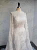 Romantic Floor-length Wedding Dress Classic O-neck Bridal Gown Long Sleeve A-line Bride Dresses Vestido De Novia