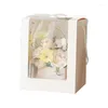Enveloppe-cadeau 5pcs Bouquet de bouquet portable Boîte de papier en plastique transparent Arrangement de fleurs de fenêtre en plastique Valentin