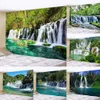 Tapisseries Forest Waterfall River Landscape Princeing Pattern Tapestry Home salon chambre de chambre de décoration murale Tissu de fond