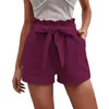 Dames shorts vrouwen elegante hoge taille A-lijn met shirring bow-decor zijzakken voor clubfeestje dating outfits zomer