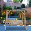 Meubles de camp 67 pouces swing swing stand porche banc de bois a immeuble de patio extérieur rustique jardin incurvé jeu swings ensemble