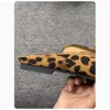 Casual Shoes Leopard Print Fashion Flats Summer Flat Square Head Mueller Wrapped Half Slipper Lazy People Wear Sandals Women Small