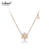 Choker Waterproof Stainless Steel CZ Crystal Snowflakes Charm Necklace For Women Real Gold Plated Pendant Jewelry N20243