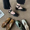 Прибыл дизайн Mary Jane Shoes Women Elegant Square Toe Flats Summer Outdoor Elastic Band Sandal Fashion Ladies Shoes 240509