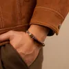 Uomini bracciali catene designer braccialetto manuale in acciaio inossidabile con pietra tigri-occhio