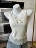 Women's Tanks White Lace Camisole 2024 Summer Short Inner Wear Slim-Fit Top Halter Strap Solid Color Crop Tops For Lady