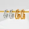 Hoop -Ohrringe exquisite Doppelschicht Frauen Edelstahl Piercing Ohrhörer GOLD Silber Farbdesigner Schmuck für Frauen