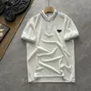 2024 Classic Street Polo Mens Dimmuta Magliette T-Stripe riflettenti 3M cuciture ricami di ricamo al latte di fascia alta Ammoniaca di seta di fascia alta MATERIALE DISTANTE MASSICURA