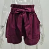 Dames shorts vrouwen elegante hoge taille A-lijn met shirring bow-decor zijzakken voor clubfeestje dating outfits zomer