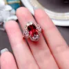 Cluster Rings MeiBaPJ Natural Diopside/Garnet Gemstone Trendy Ring For Women Real 925 Sterling Silver Charm Fine Party Jewelry