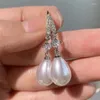 Dangle Ohrringe Mode Wassertropfen Perlen Zirkon für Frauen Brautjungfer Hochzeit Schmuck